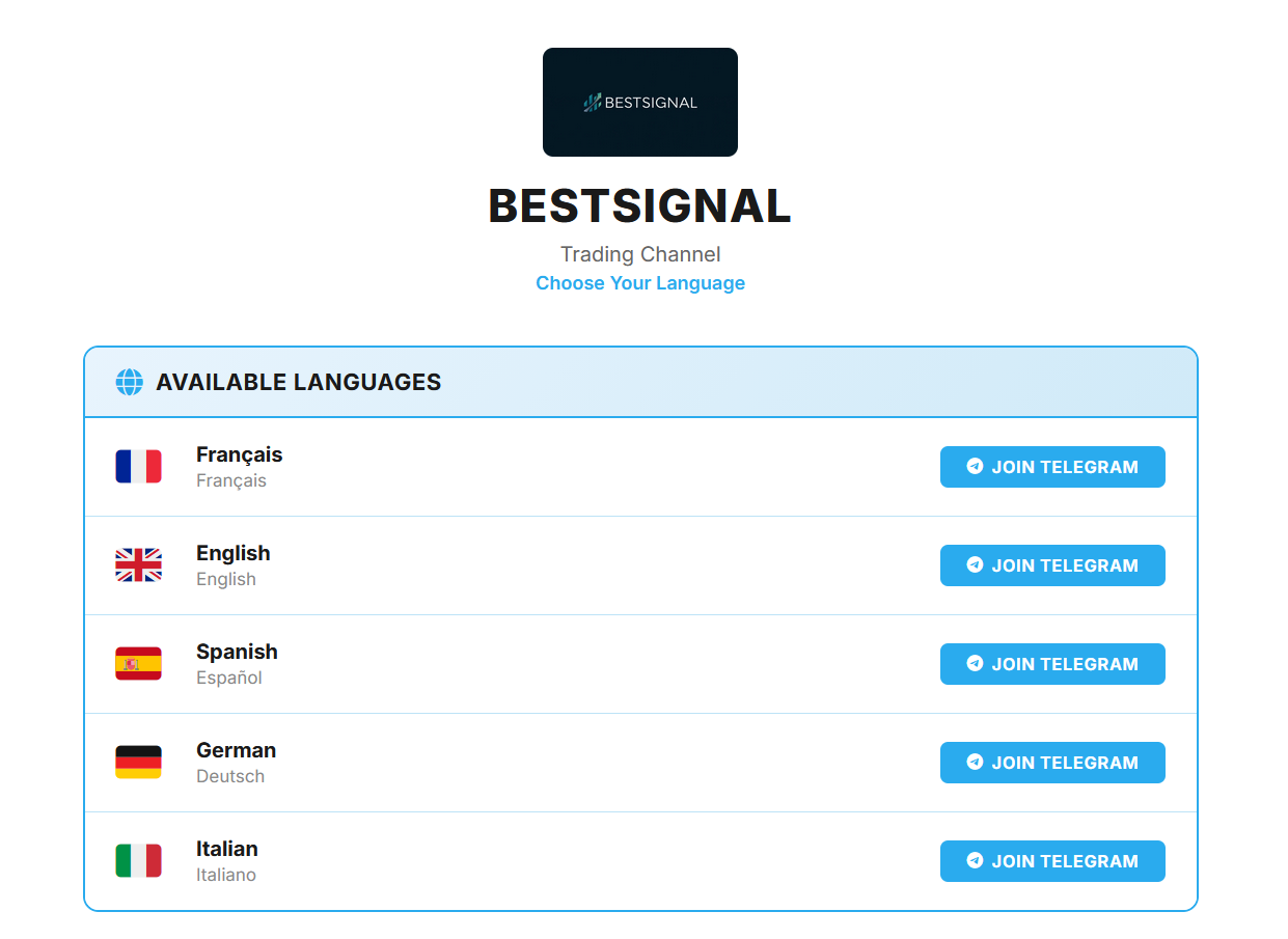 Choose Language Page