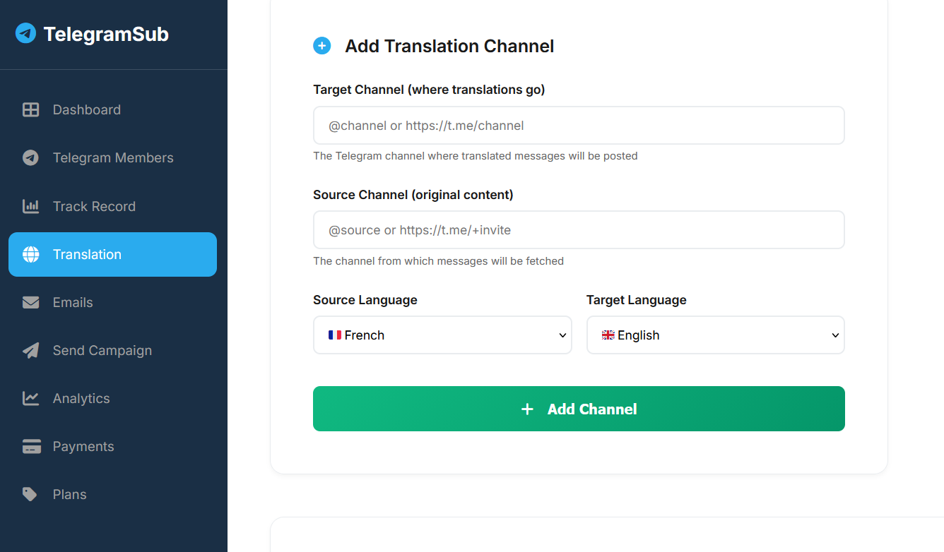 Translation Dashboard